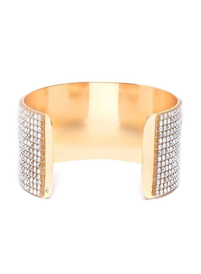 YouBella سوار براكست من يوبلا للأزياء مزين بالكريستال ومطلي بالذهب للفتيات والنساء (أبيض) - Image 4