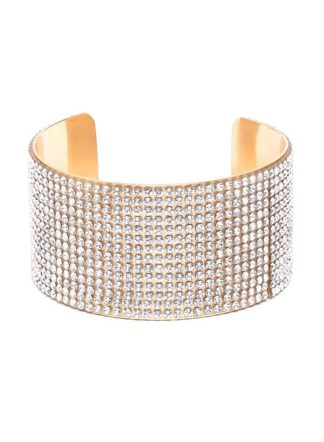 YouBella سوار براكست من يوبلا للأزياء مزين بالكريستال ومطلي بالذهب للفتيات والنساء (أبيض) - Image 5