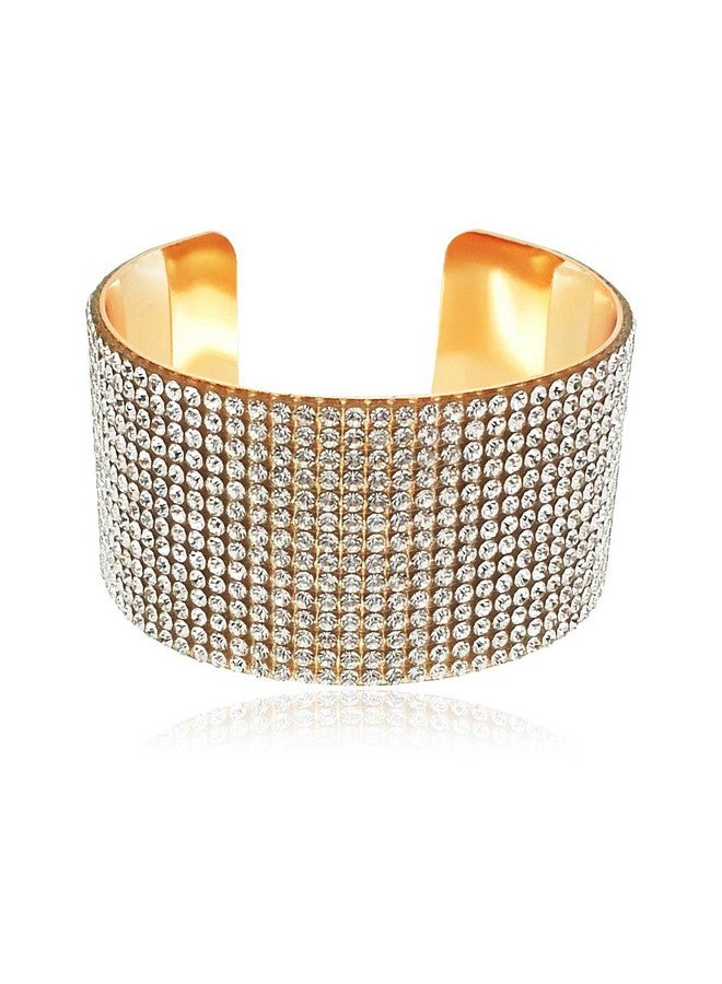 YouBella سوار براكست من يوبلا للأزياء مزين بالكريستال ومطلي بالذهب للفتيات والنساء (أبيض) - Image 1