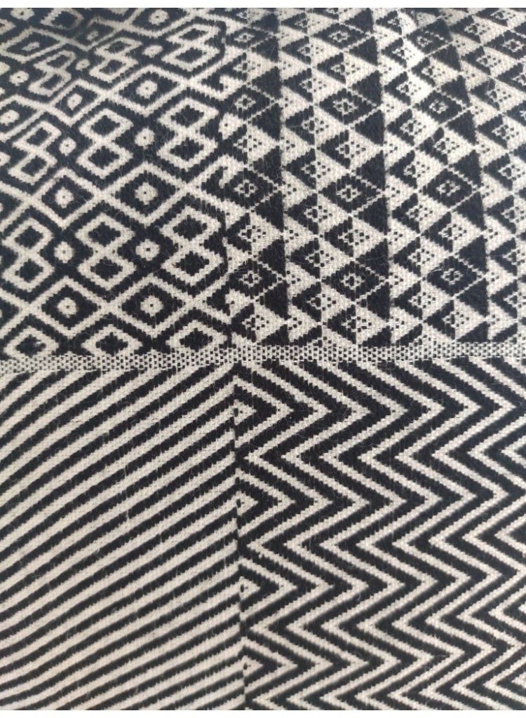 Ramsha Printed pouf with leather handle for living room footrest ottomans pf-040 50X50X30 CM - Image 4