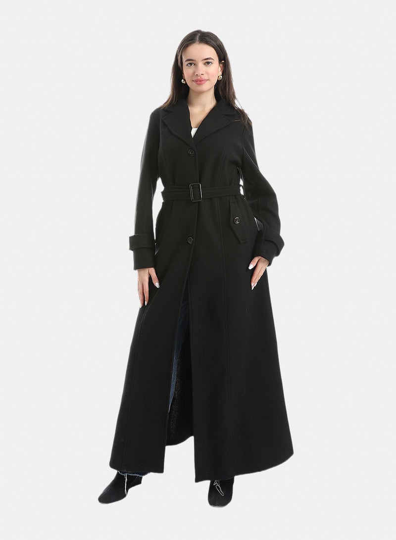 Red Circle Elegant Modest Long Coat - Image 1