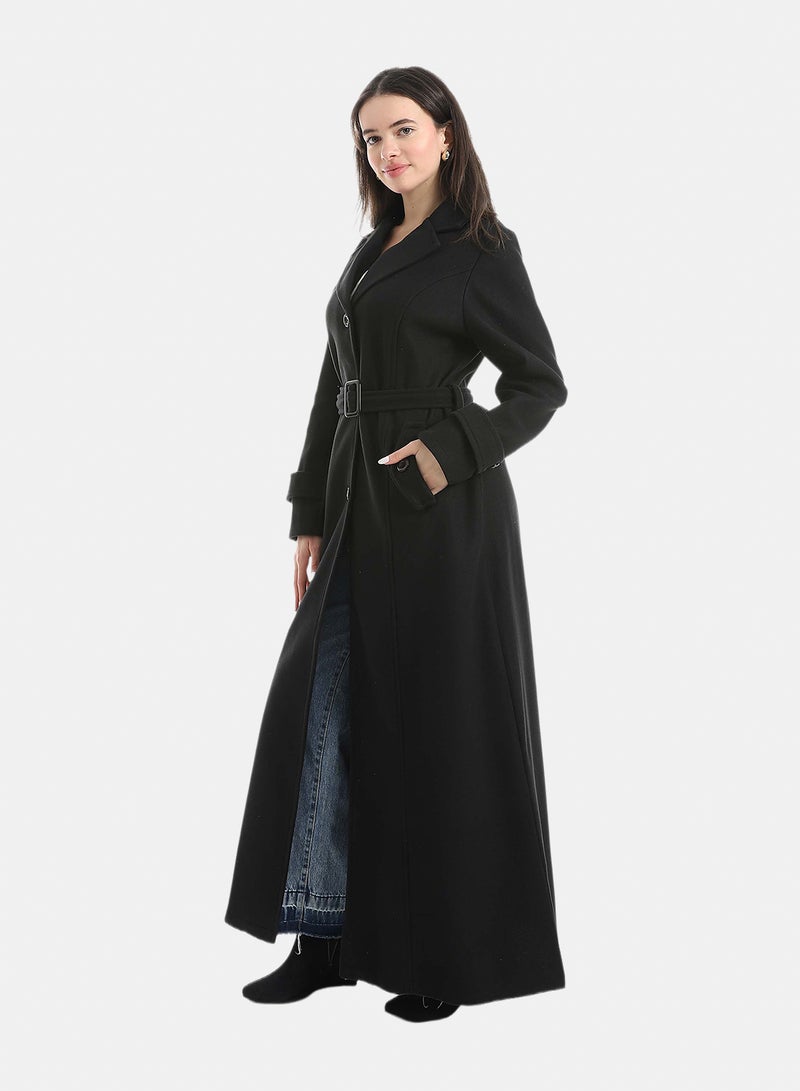 Red Circle Elegant Modest Long Coat - Image 2