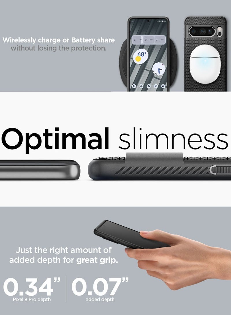 Spigen Liquid Air for Google Pixel 8 PRO Case Cover - Matte Black - Image 5