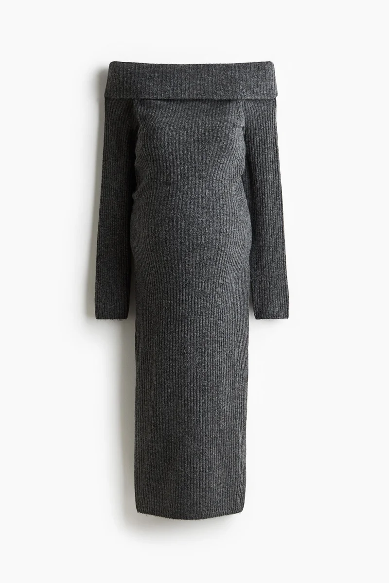 اتش اند ام فستان بدون أكتاف من نسيج مرن ومحبوك من تشكيلة ماما