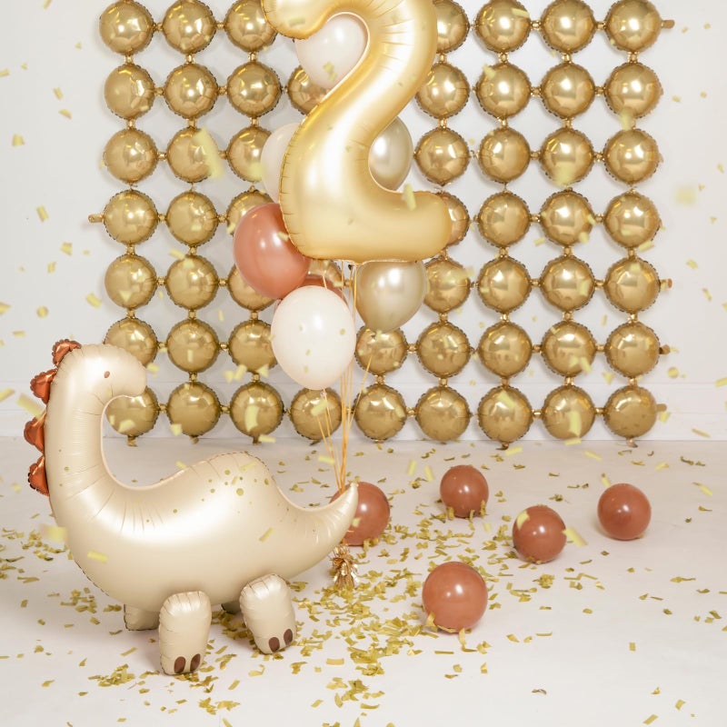 PartyDeco Giant Brontosaurus Dinosaur Balloon PartyDeco 35 Inch Foil Balloon for Kids Birthday Party, Baby Shower, Jurassic Dino Theme Decorations â€“ Reusable and Self-Standing - Image 4