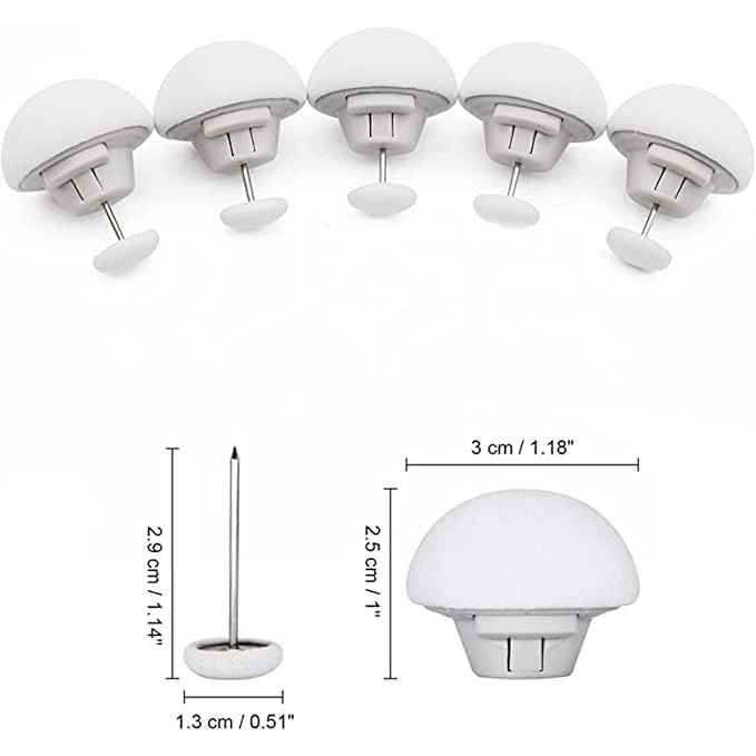 BGVM BGVM Mushroom Duvet Clips - Non-Slip Quilt Fixators & Fasteners for Duvet Covers, Bed Sheets, Comforters, Blankets, Curtains, and Socks - 4-Pack, Grey, One-Key Unlock Design  - Image 2