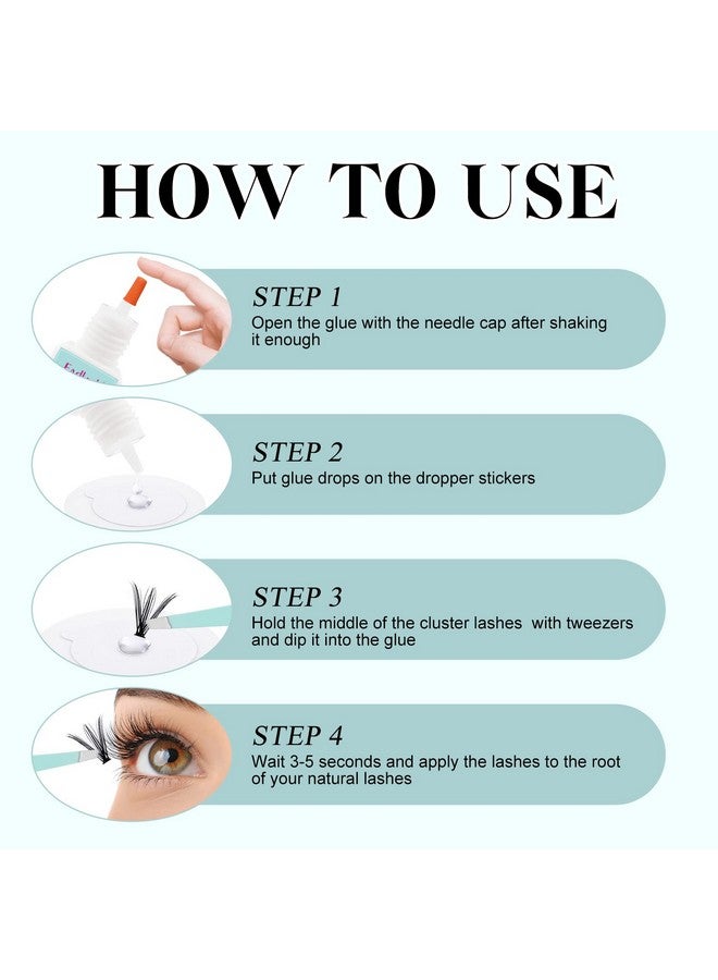 FADLASH Cluster Lash Glue Individual Lash Glue 35S For Beginners 715 Days Long Lasting Clear Eyelash Glue Diy Eyelash Extension Glue Waterproof Lash Extension Glue For Self Application 5Ml - Image 5