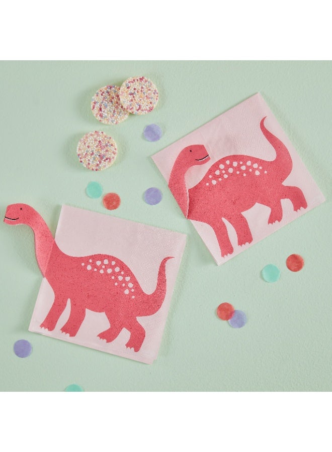 Ginger Ray Pink Pop Out Dinosaur Napkin - Image 2
