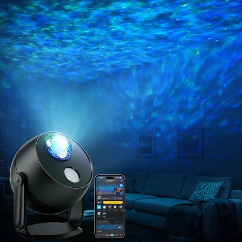 Govee Star Light Projector with Ocean Wave Ripple Effects Works with MatterAlexa and Google Assistant 40 Scene Modes 18 White Noise Options LED Night Light Projector for Bedroom Without Plug - Image 1