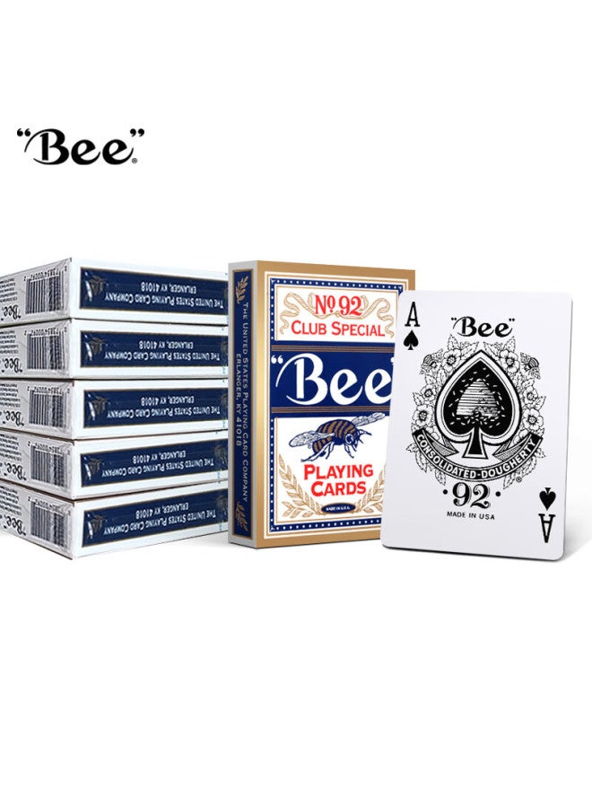 Bee American Imported High-end Texas Hold'em Cards For Compeion, Blue - 6 Decks - Image 1