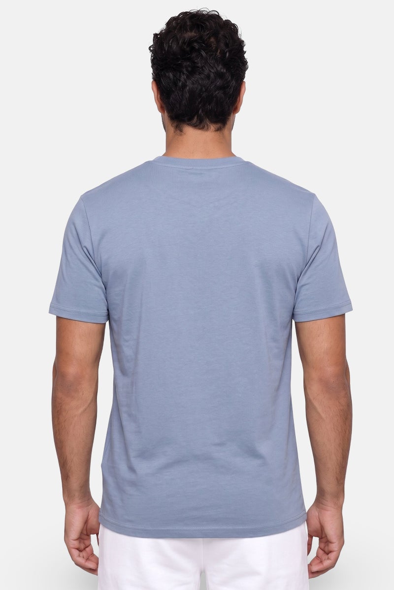 Ellesse Men Sportwear Fit Short Sleeve Outdoor T-Shirt, Dusty Blue - Image 4
