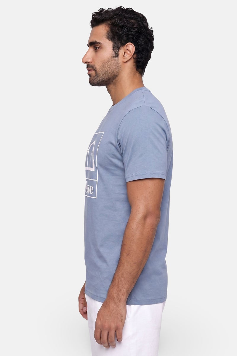 Ellesse Men Sportwear Fit Short Sleeve Outdoor T-Shirt, Dusty Blue - Image 3