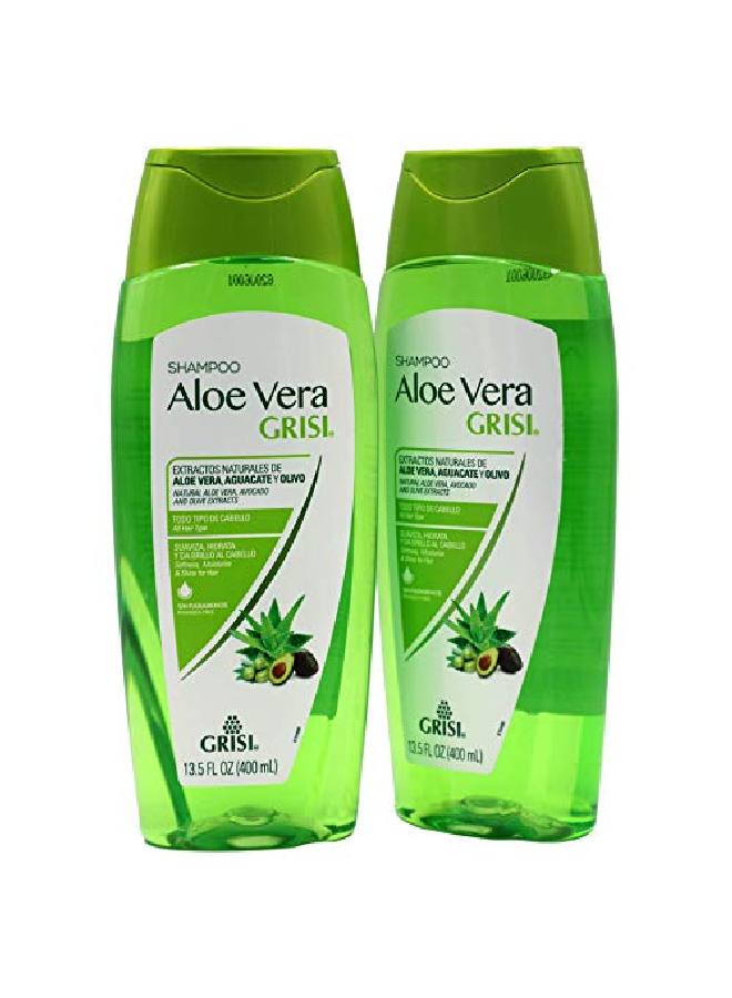 Grisi Aloe Vera Shampoo Moisturizing Shampoo With Aloe Vera Extract Parabenfree Hair Product For Soft And Shiny Hair 2Pack Of 13.5 Fl Oz Each 2 Bottles  - Image 1