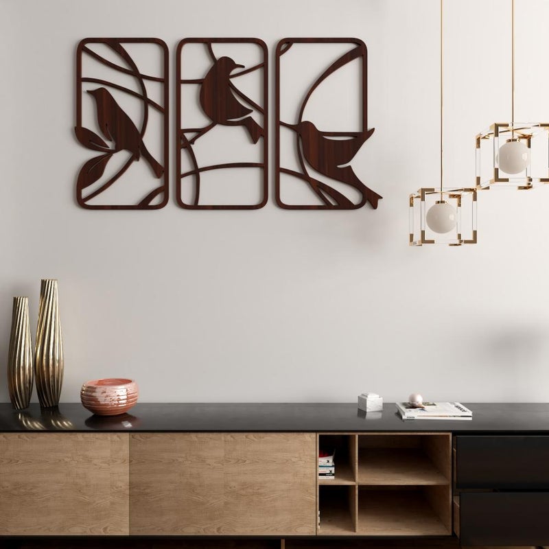 Marktna Wooden decorative plaque with a bird design, measuring 90x60 cm - Image 1