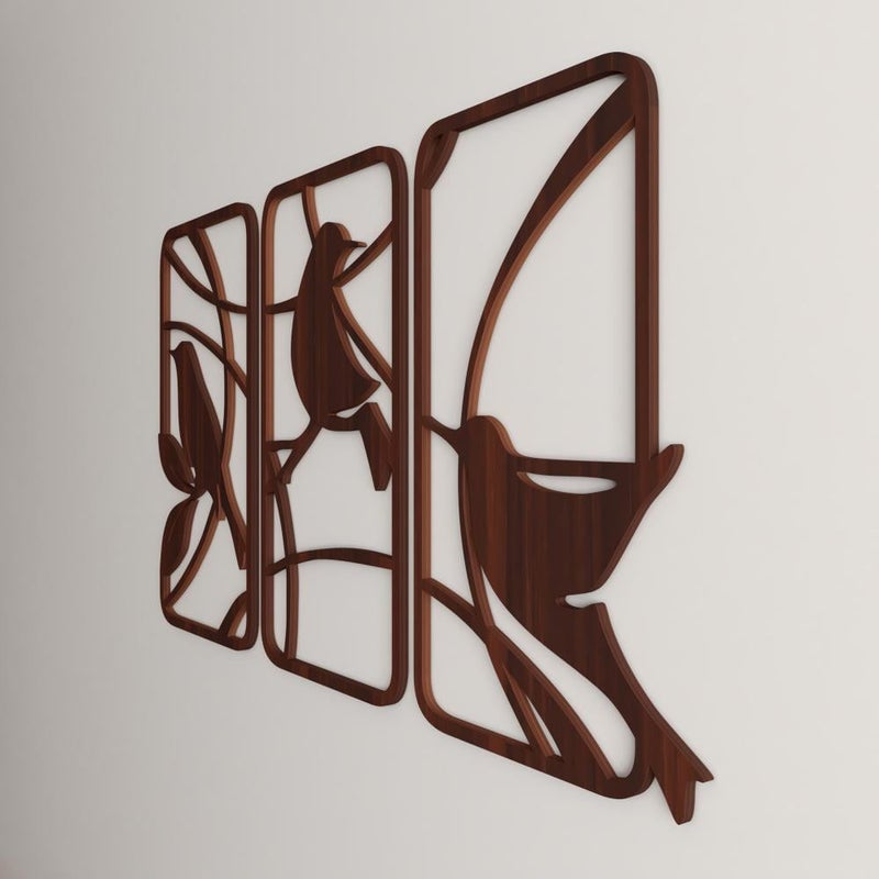 Marktna Wooden decorative plaque with a bird design, measuring 90x60 cm - Image 3