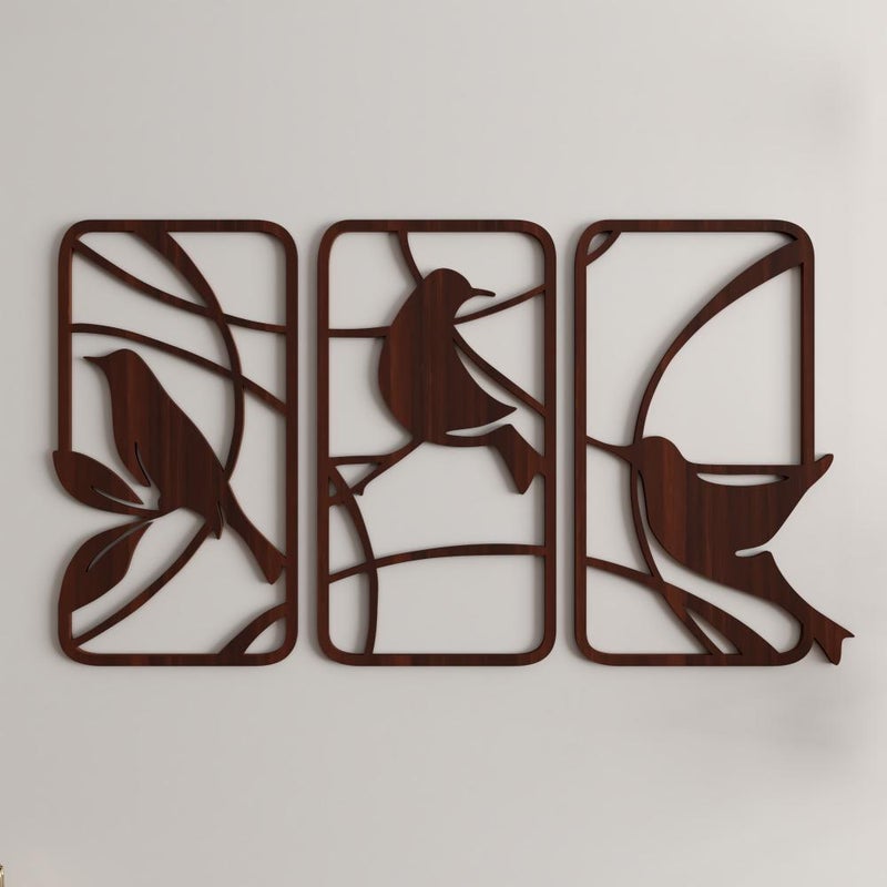 Marktna Wooden decorative plaque with a bird design, measuring 90x60 cm - Image 2