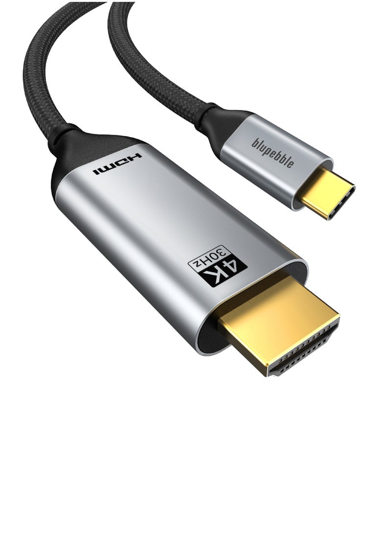 blupebble USB C to HDMI Cable, USB 3.1 Type C Thunderbolt 3 to HDMI 4K Ultra HD 60Hz, 1080P 120Hz UHD Adapter Supports HDCP 2.3, 4K High Dynamic Range (HDR), 3D visual effect  - Image 3