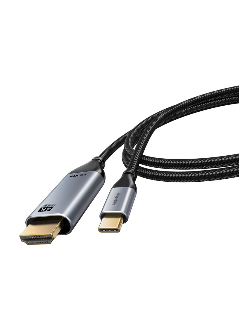 blupebble USB C to HDMI Cable, USB 3.1 Type C Thunderbolt 3 to HDMI 4K Ultra HD 60Hz, 1080P 120Hz UHD Adapter Supports HDCP 2.3, 4K High Dynamic Range (HDR), 3D visual effect  - Image 1
