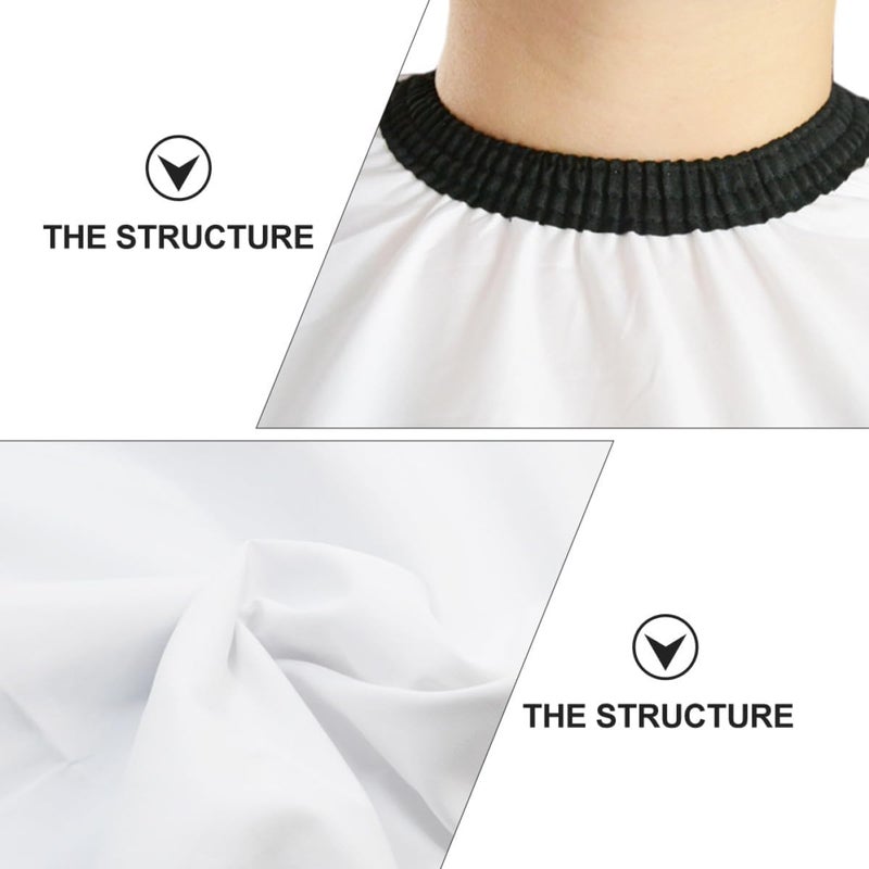 Salon Hairdressing Cape with Viewing Window White Wrinkled Fabric Barber Cape Smock for Professional Hair Styling and Coloring for Barbershop Use - Image 2