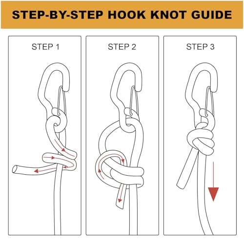 Ayaport Rope Ratchet Tie Down with Safety Lock Clip 1/4" x 12' Heavy Duty One-Piece Adjustable Kayak Straps for Tent, Tarp, Canopy Tie Downs,2Pk Orange - Image 5