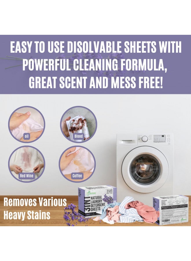 BAMBOEARTH 180 Loads Natural Laundry Detergent Sheets - All Natural Biodegradable And Dissolvable Washing Machine Dry Soap Laundry Detergent Strips, Mess Free, Eco Friendly, 90 Sheet Pack (Calm Lavender) - Image 5