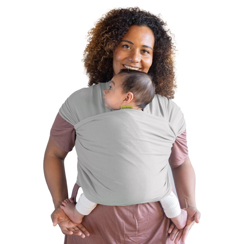 Boba Baby Wrap Carrier â€“ Original Baby Sling Carrier for Newborns (7â€“35 lbs), Soft, Secure, Hands-Free & Ergonomic, Ideal for Comfortable Bonding, New Parents (Serenity Light Grey) - Image 4