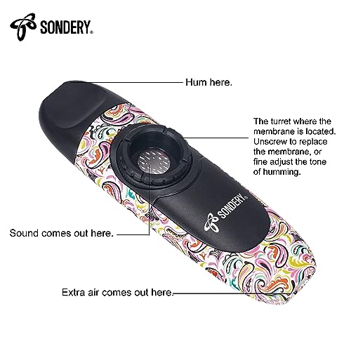 Sondery Professional Kazoo Wind Instrument with 5 Membranes, Lanyard and Pouch - Image 4