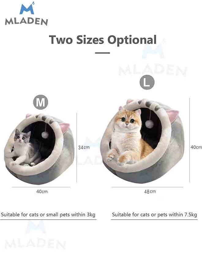 MLADEN Cat Bed Cat House With Hanging Toy Cat Beds For Indoor Cats 2 In 1 Cat Cave For Playing And Sleeping Pet Bed Suitable For Cats And Small Dogs  - Image 2