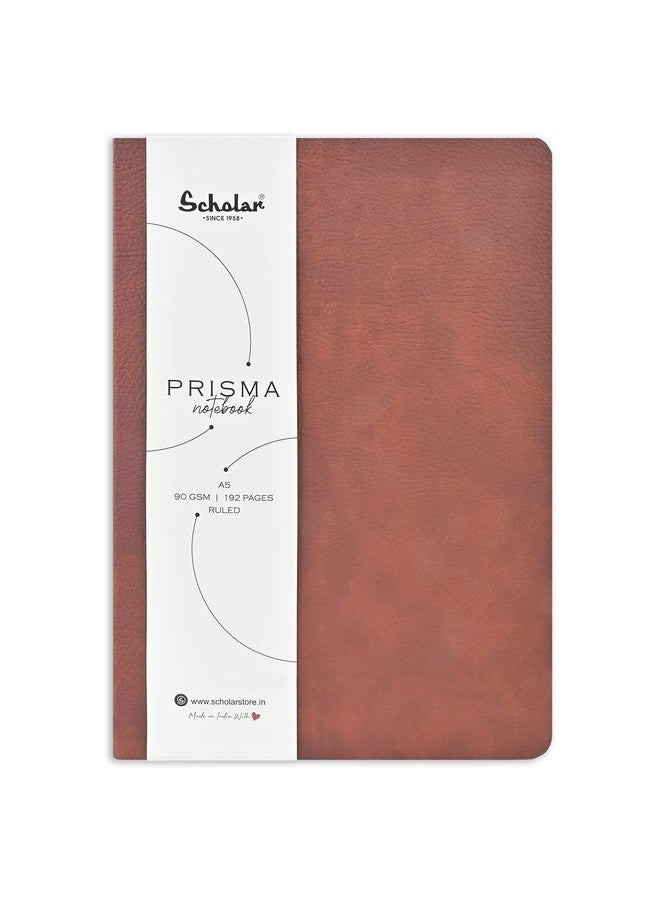 Scholar Prisma Notebook - 192 Pages | 90 GSM Premium Writing Paper | Flexible Binding Notebook with Soft Touch PU Cover | Smooth Finish Journal for Office, Business, College & Daily Writing (Maroon) (A5) - Image 1