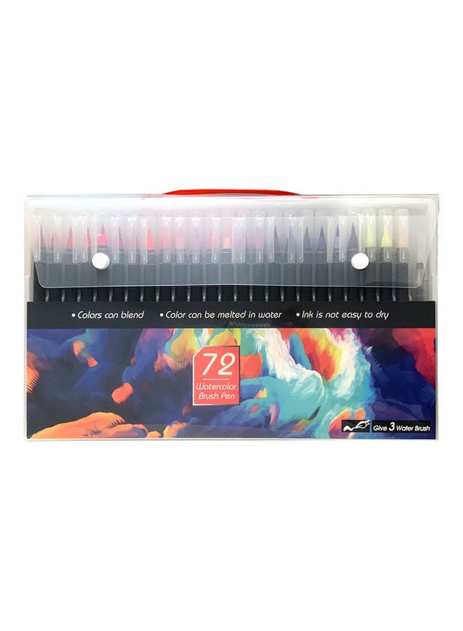NIBEMINENT 72-Piece Watercolor Brush Pens Multicolour - Image 1