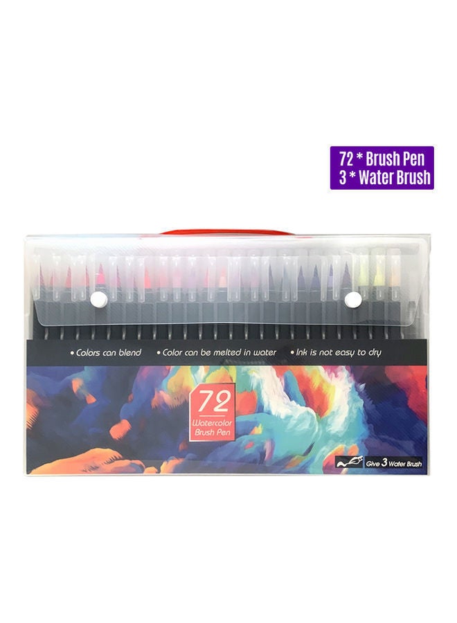 NIBEMINENT 72-Piece Watercolor Brush Pens Multicolour - Image 5