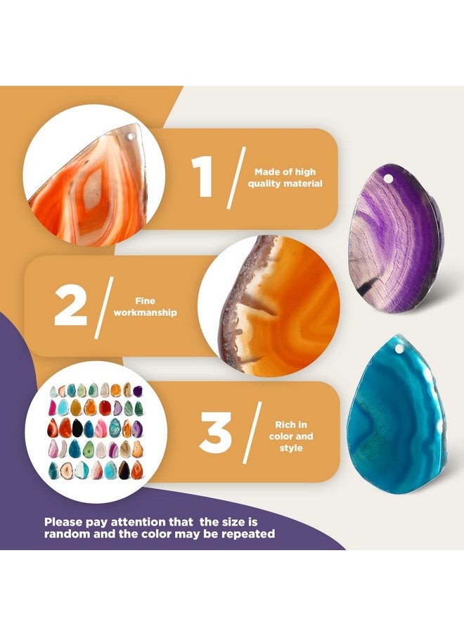 Junkin Junkin 100 Pieces Geode Agate Slice Crystals Bulk Polished Geodes Stones Agate Light Table Slices Crystals Healing Irregular Agate Pendants Gemstones for DIY Jewelry Making Home Decor  - Image 5