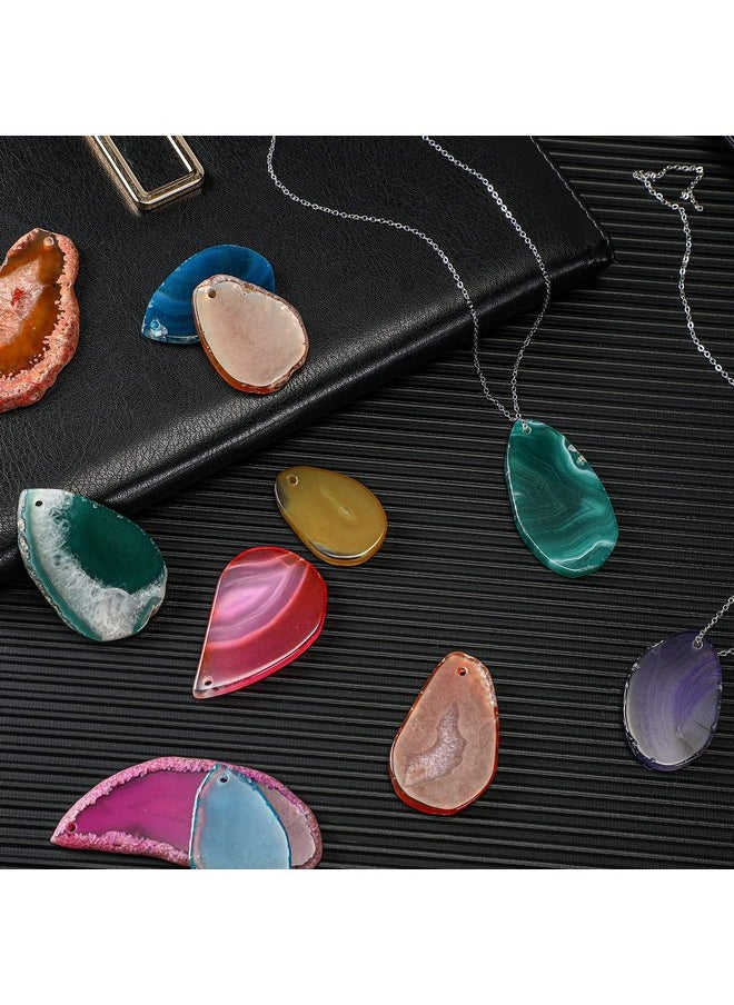 Junkin Junkin 100 Pieces Geode Agate Slice Crystals Bulk Polished Geodes Stones Agate Light Table Slices Crystals Healing Irregular Agate Pendants Gemstones for DIY Jewelry Making Home Decor  - Image 4