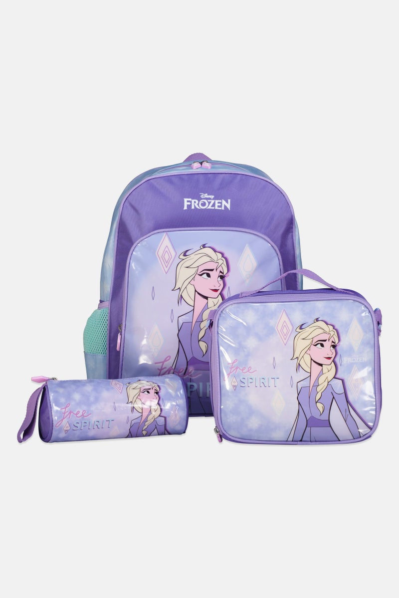 Disney FROZEN حقائب ظهر بنات أطفال 3 في 1 بطبعة ديزني فروزن، متعددة الألوان - Image 1