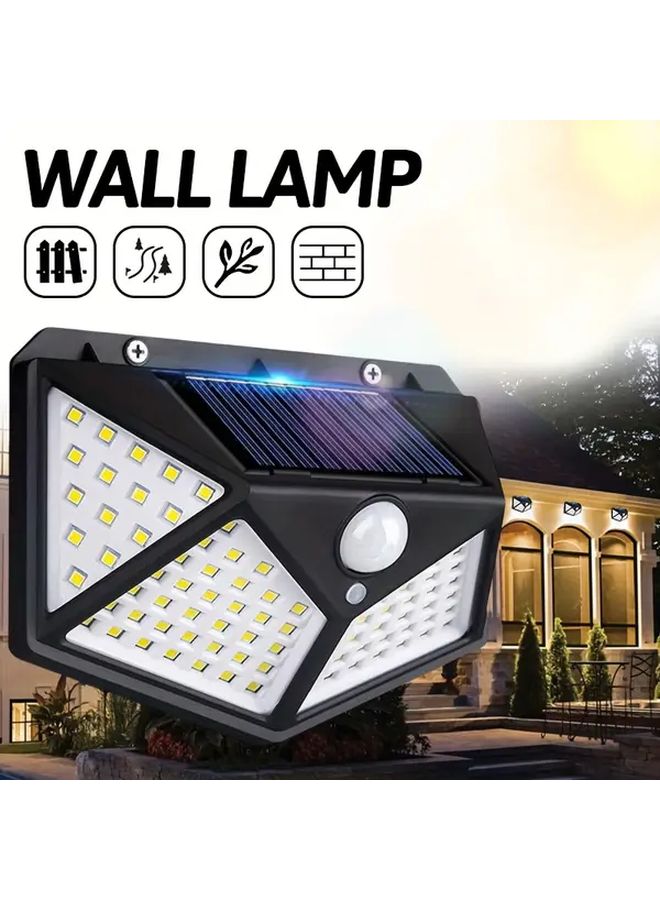 100 LED Solar Motion Sensor Wall Lamp Outdoor Garden Light 3 Modes - Image 1