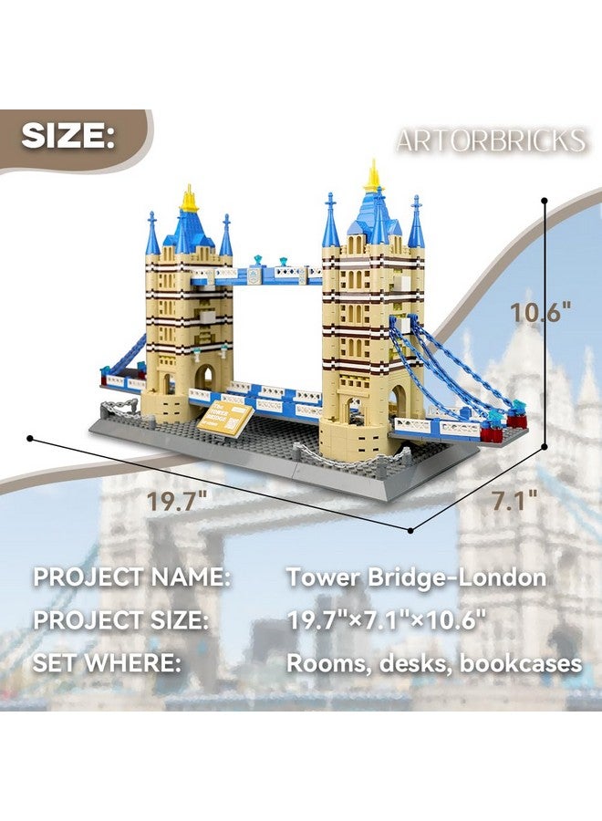 ArtorBricks Architectural Tower Bridge Building Large Collection Building Set Model Kit and Gift for Adults(1052 Pieces) - Image 2