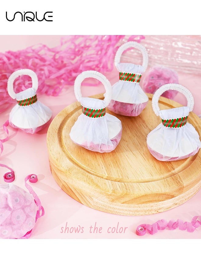 يونيك شرائط احتفالية بدون فوضى - عبوة من 10 قطع من المزلقات الورقية الوردية بدون فوضى، مزلقات للحفلات، شرائط يُرمى باليد، مفاجآت ورقية سحرية للحفلات، مستلزمات الحفلات، هدايا الحفلات (وردي) - Image 5