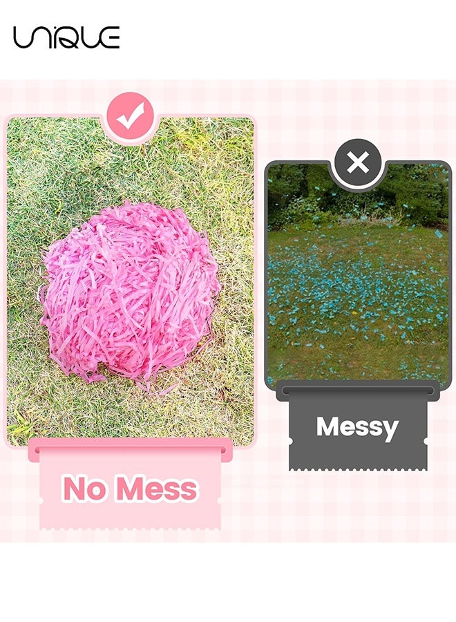 يونيك شرائط احتفالية بدون فوضى - عبوة من 10 قطع من المزلقات الورقية الوردية بدون فوضى، مزلقات للحفلات، شرائط يُرمى باليد، مفاجآت ورقية سحرية للحفلات، مستلزمات الحفلات، هدايا الحفلات (وردي) - Image 2