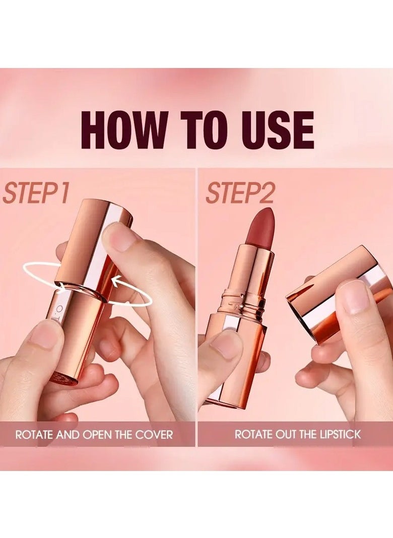 O.TWO.O O.TWO.O Matte Velvet Lipstick for Girls | Waterproof Non-Stick Cup Long-Lasting Lip Gloss Korean Makeup Must-Have OTWOO Lipsticks [M16 WILD]  - Image 2