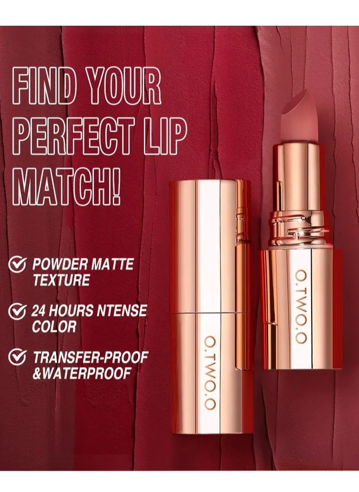 O.TWO.O O.TWO.O Matte Velvet Lipstick for Girls | Waterproof Non-Stick Cup Long-Lasting Lip Gloss Korean Makeup Must-Have OTWOO Lipsticks [M16 WILD]  - Image 3