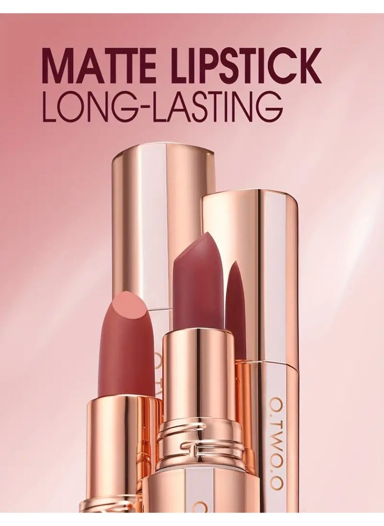 O.TWO.O O.TWO.O Matte Velvet Lipstick for Girls | Waterproof Non-Stick Cup Long-Lasting Lip Gloss Korean Makeup Must-Have OTWOO Lipsticks [M16 WILD]  - Image 4