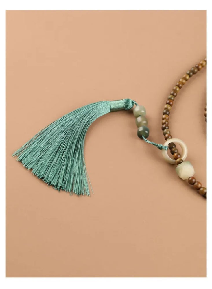 Green Sandalwood Crossbody Phone Chain, Beaded Anti-Lost Lanyard for Women, Stylish Mobile Accessory - Image 2