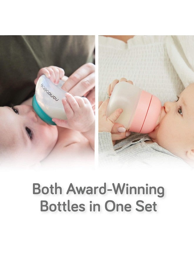 Nanobébé Breastmilk and Silicone Baby Bottle Ultimate Set Gen 2, 5oz and 9oz - with Sterilizer, Drying Rack, Anti-Colic Nipples, Pacifiers, and Warmer - Teal/Grey - Image 3
