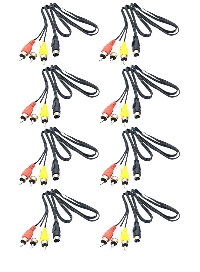 Taimi Pack of 8-7 pin 5 ft S-Video to 3 RCA tv Male Cable 3m - Image 1