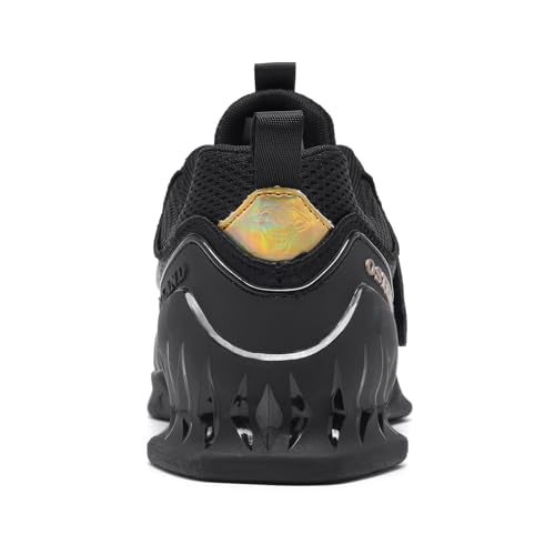 Osterland Weightlifting Shoes: High-Performance Footwear for Gym Powerlifting, Specifically Designed for Heavy Lifting, Deadlifting, Weight Training, Squat Shoes for Men Women Black/Gold - Image 5