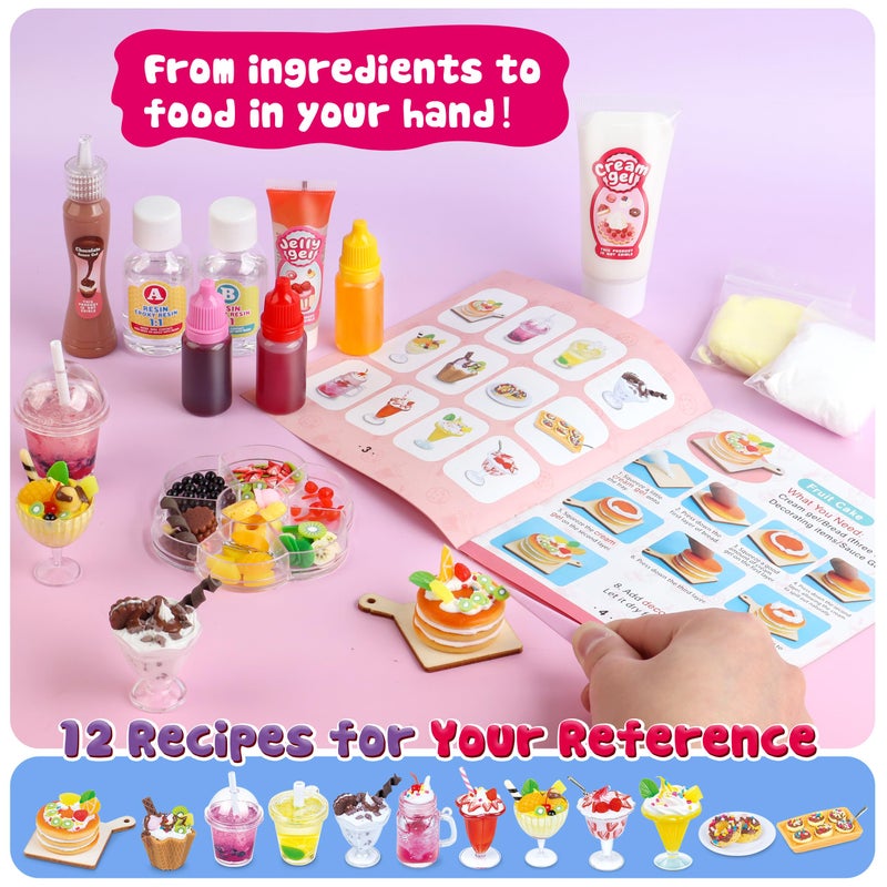 ColoPlay 12 Making Miniature Food Toys Set, DIY, Resin Play, NOT Edible, Kitchen Mini Pretend Play Food Set for Kids Age 8-13, Birthday for Girls, 8 9 10, Make Your Food - Image 5