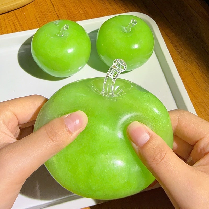 Green Apple Slime Putty Toy, Shapeable with Coconut Oil, Stress Relief - Image 1