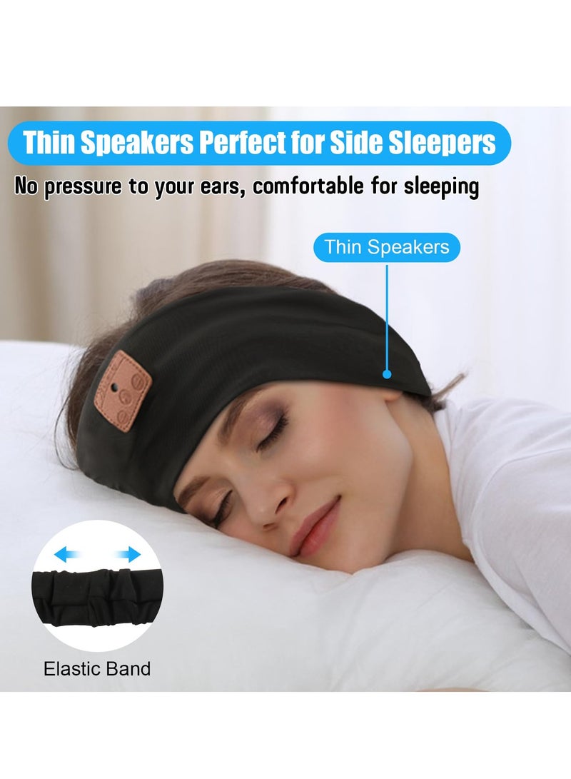 SYOSI 2PCS Sleep Headphones Bluetooth Headband, Bluetooth Headphones Headband with Ultra-Thin Speakers Perfect for Side Sleepers, Running, Insomniac, Nap, Travel, Meditation (Black & Grey)  - Image 2