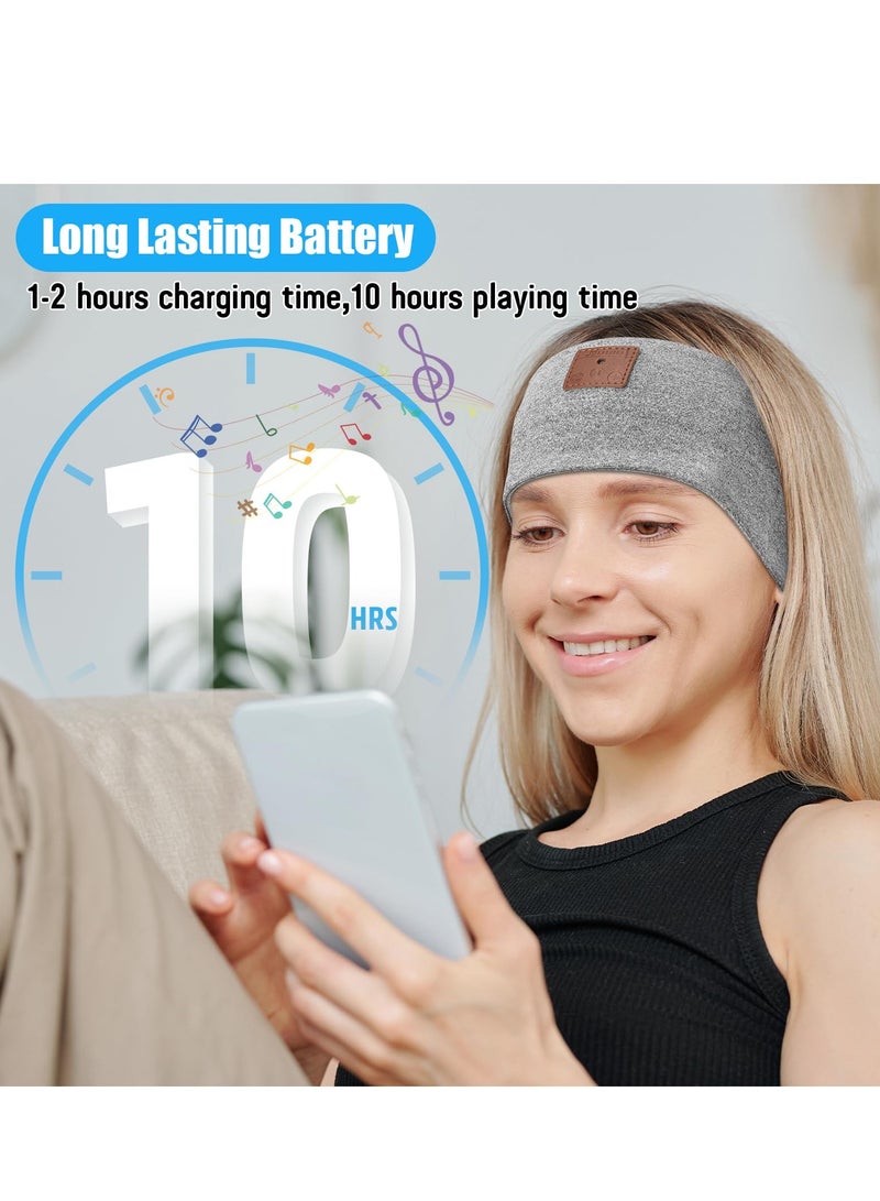 SYOSI 2PCS Sleep Headphones Bluetooth Headband, Bluetooth Headphones Headband with Ultra-Thin Speakers Perfect for Side Sleepers, Running, Insomniac, Nap, Travel, Meditation (Black & Grey)  - Image 5