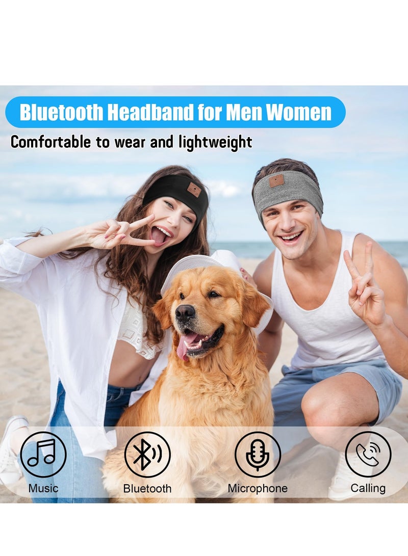 SYOSI 2PCS Sleep Headphones Bluetooth Headband, Bluetooth Headphones Headband with Ultra-Thin Speakers Perfect for Side Sleepers, Running, Insomniac, Nap, Travel, Meditation (Black & Grey)  - Image 3